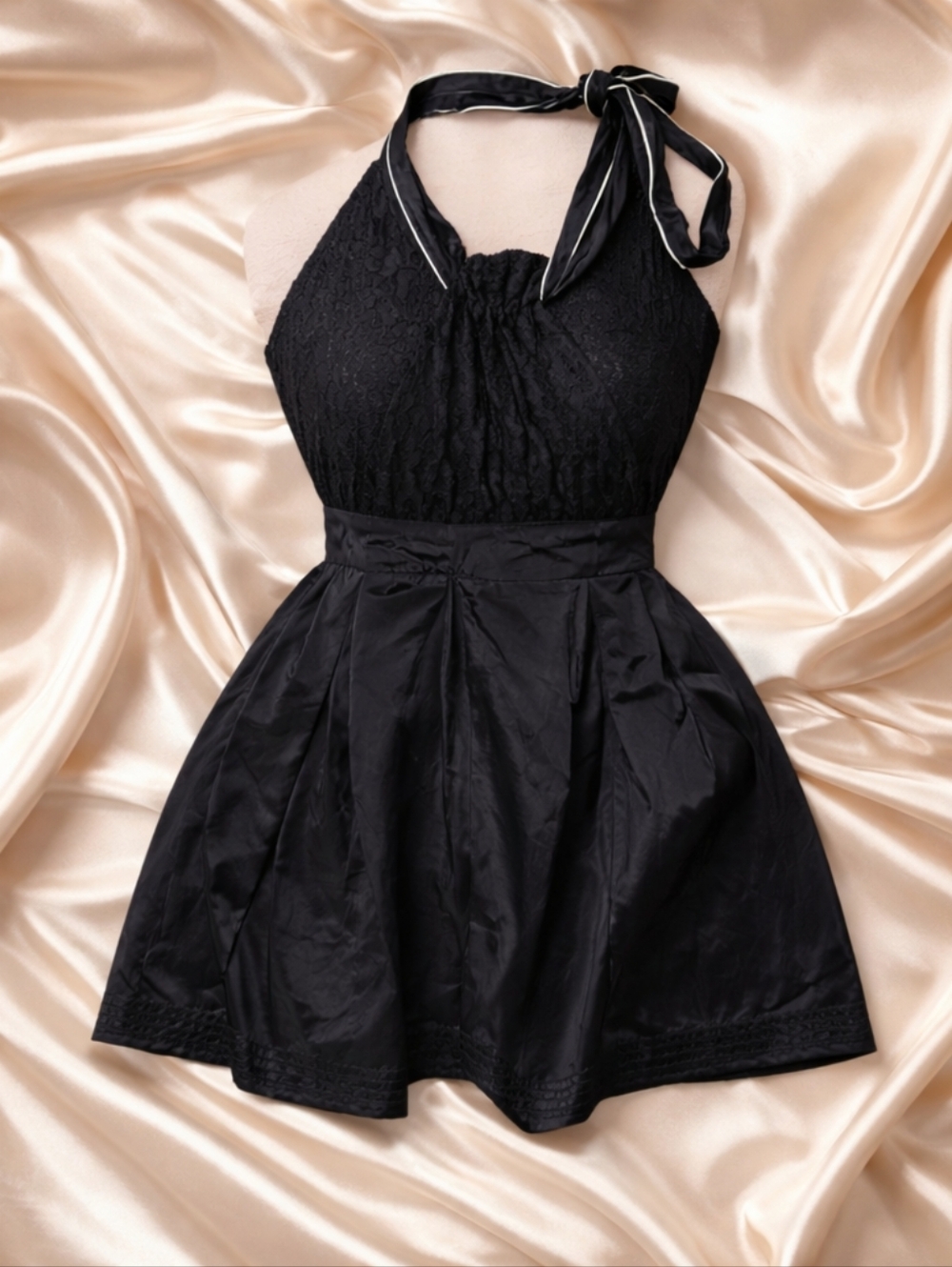 See By Chloe Elegant Black Halter Mini Dress SZ 6